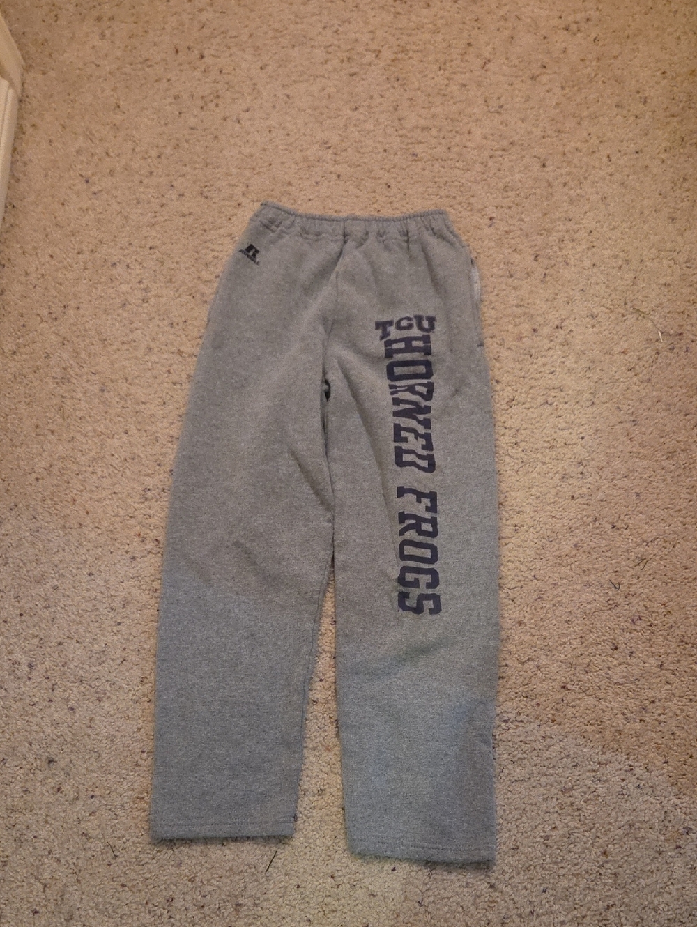 Russell Athletic Gray Sweatpants with 'Horned Frogs' Team Print